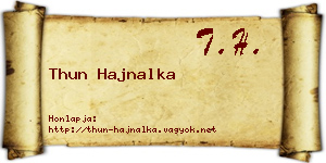 Thun Hajnalka névjegykártya